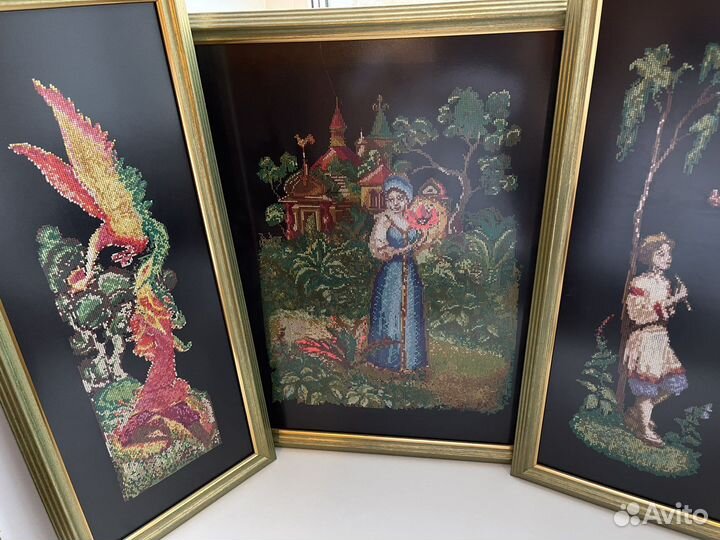 Вышивка композиция из сказки Конек-горбунок