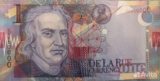 Тестовая банкнота De La Rue Ньютон