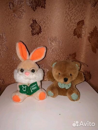 Детские мягкие игрушки-дед мороз,зайцы,лошадки