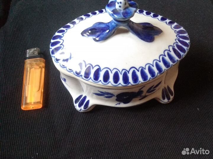 Шкатулка старая гжель