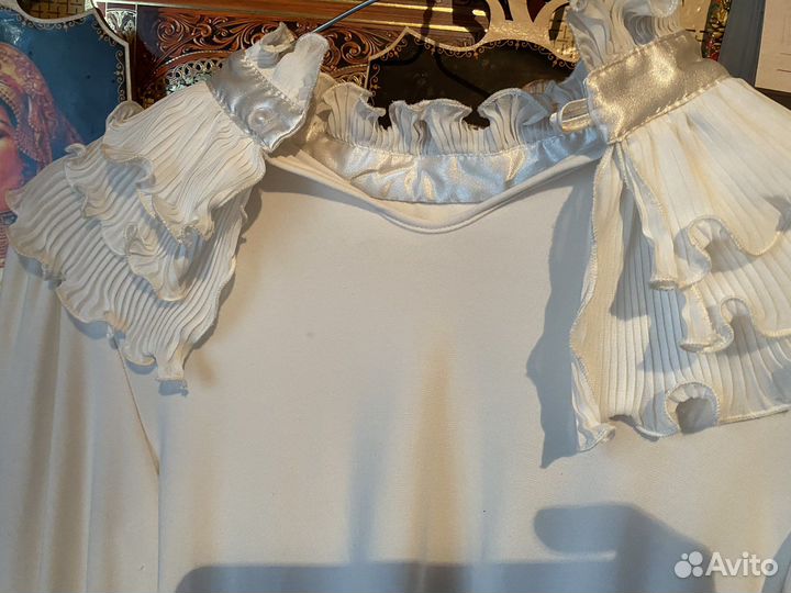 Блузка белая школьная для девочки 11-12 лет