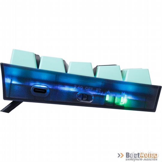 Клавиатура беспроводная redragon castor PRO чёрный/голубой 71533