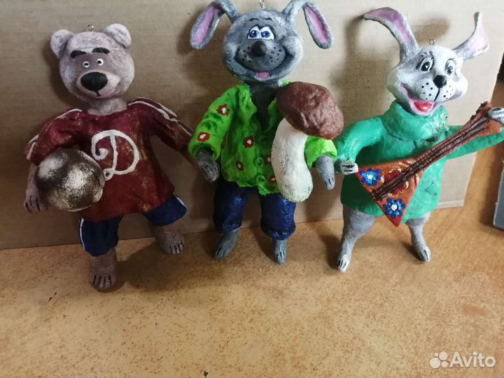 Ватные елочные игрушки