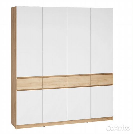 Шкаф распашной белый глянец в коридор 2м