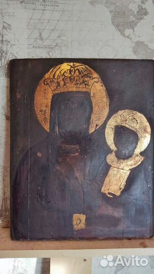Старинная икона Богородицы Ченстоховкая 43*35