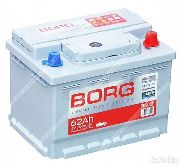 Аккумулятор borg Premium 62 LB оп
