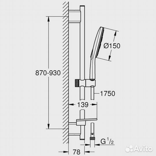 Душевой гарнитур Grohe Rainshower SmartActive 265