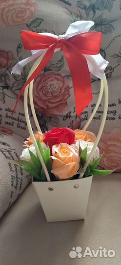 Букет роз из мыла