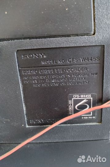 Магнитола Sony CFS w445s,бокс, кассеты