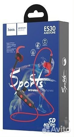 BT Гарнитура hoco ES30 (Black/Red)