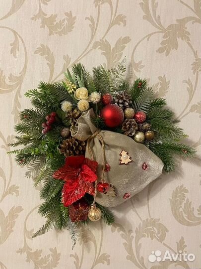 Новогодняя композиция на дверь (стену)