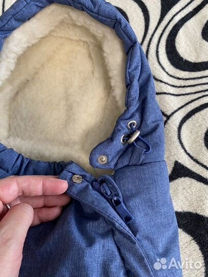 Конверт на выписку зимний для мальчика на овчине