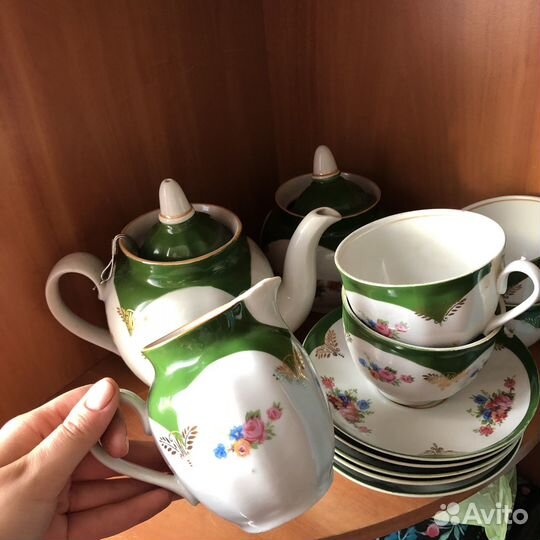 Сервиз чайный СССР чайник молочник чашка дулево