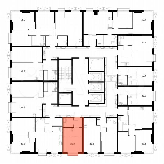 Квартира-студия, 20,2 м², 4/23 эт.
