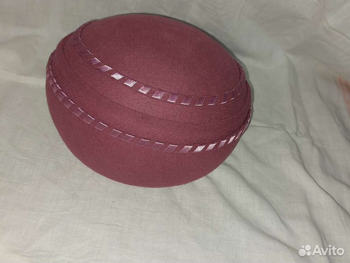 Шапка женская фетровая 58 размер новая малиновая
