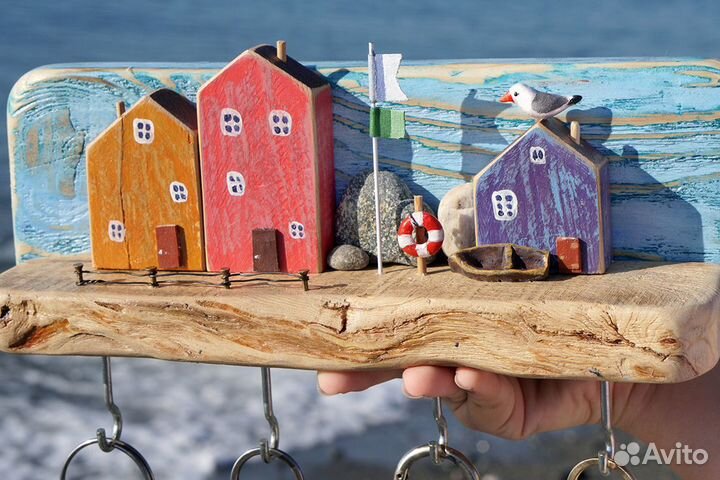 Ключница деревянная дрифтвуд 
