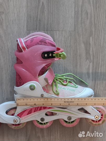 Ролики коньки Rush action детские розовые раздвижн