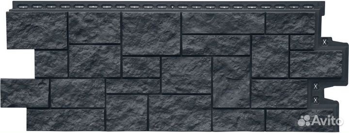 Фасадные панели Grand Line Дикий Камень classic Графит