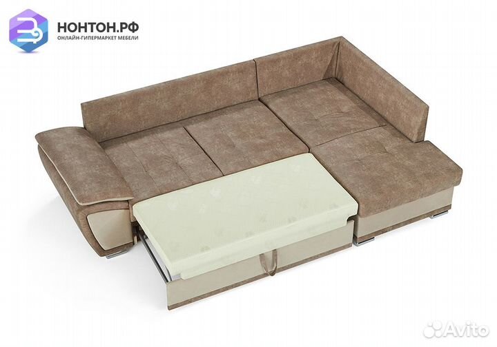 Диван угловой дельфин Риттэр бежевый