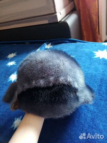 Шапка из голубой норки