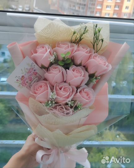 Букет из мыльных роз