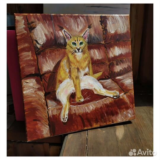 Кот Шлепа здорового человека, картина маслом