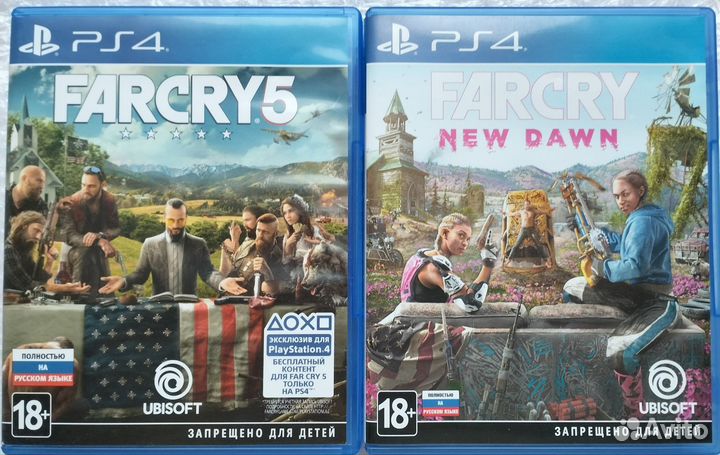 Far Cry 5+Far Cry New Dawn PS4 комплект отлич сост