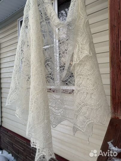 Палантин, накидка для невесты, шаль паутинка