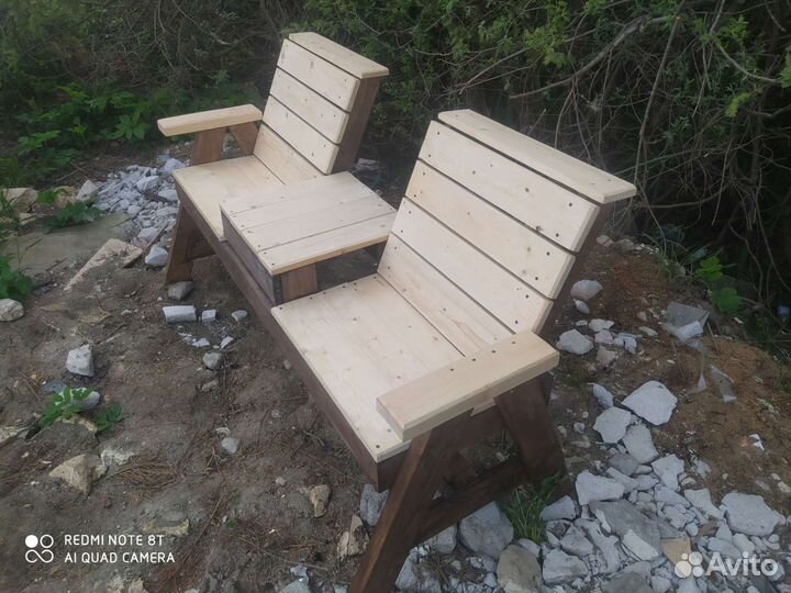 Скамейка садовая со столиком для дачи