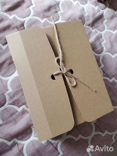 Крафт коробка с завязками