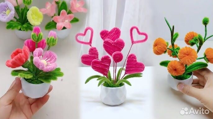 Мягкие цветы к 8 марта