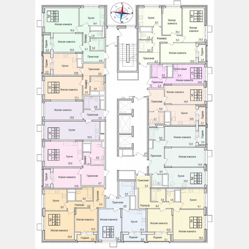 2-к. квартира, 48,8 м², 8/25 эт.