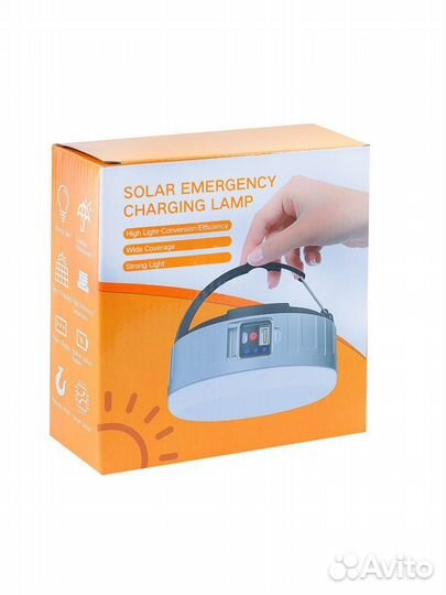 Походный фонарь кемпинговый с солнечной панелью