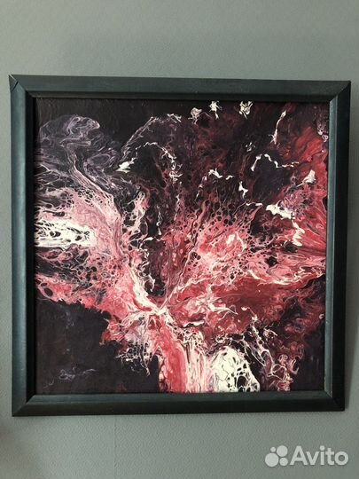 Картина в технике флюид арт, размер 41/41см