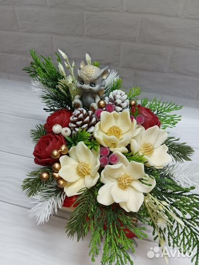Новогодний подарок букет из мыла