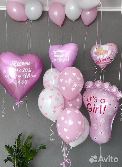 Воздушные шары на выписку из роддома