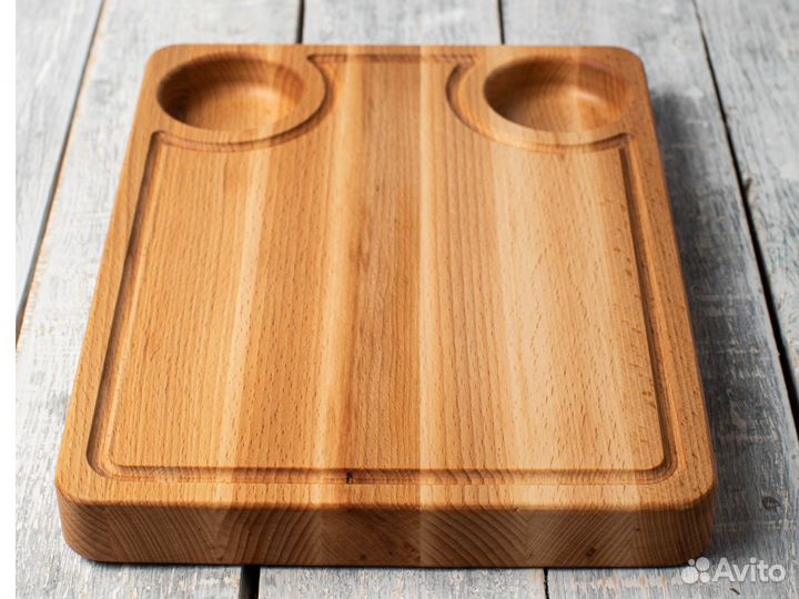 Доска для стейка из дерева 29*22 см с желобом