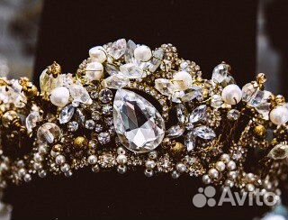 Роскошная Свадебная корона ручной работы
