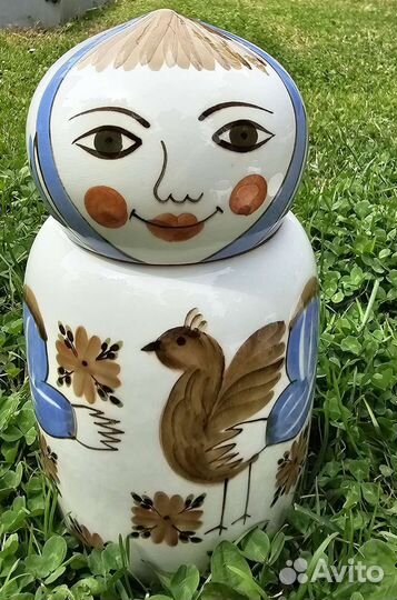 Керамические банки 3шт. и штоф Петух времен СССР