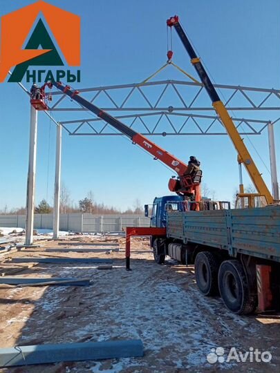 Быстровозводимый ангар под цех с кран-балкой