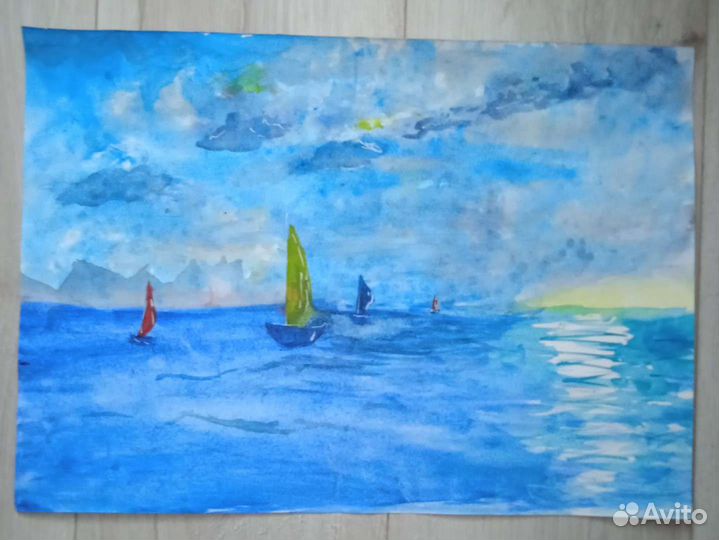 Картины акварель А3 формат