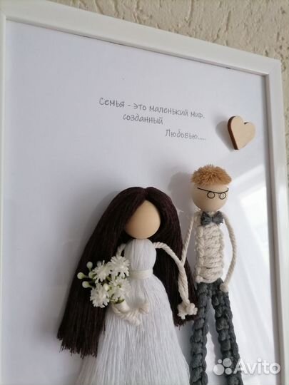 Подарок на свадьбу семейный портрет с куклами