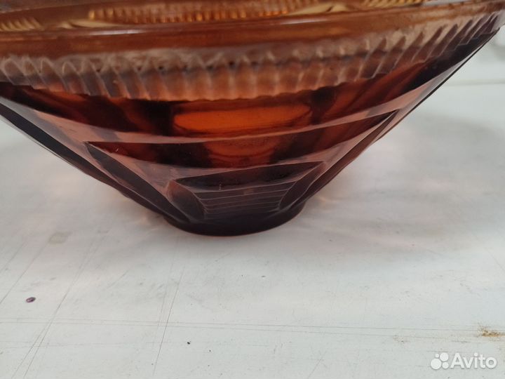 Ваза для фруктов цветное стекло Германия