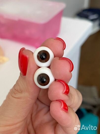 Глаза для кукол бжд 12 мм пластиковые карие