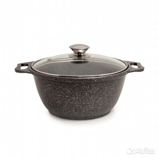 Кастрюля 2,0 л 225 а/п темный мрамор, ст/крышка