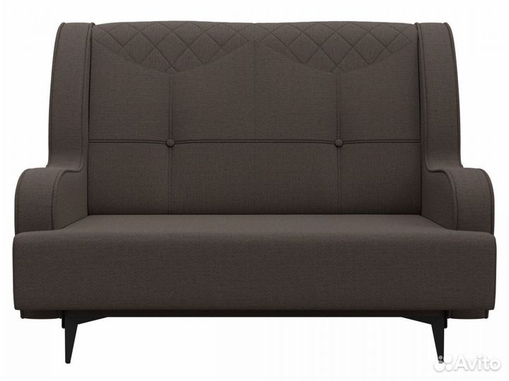 Диван прямой Неаполь 2-х местный, рогожка, амур коричневый