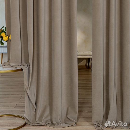 Портьеры бархат Богема Кофе шторы