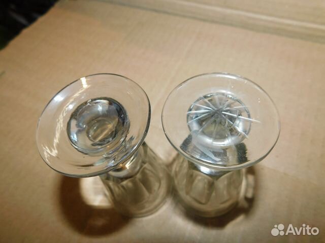 2 Антикварные, водочные рюмки лафитника ри,шлифова