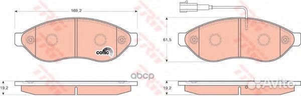 Колодки передние fiat ducato, citroen jumper, P
