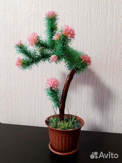 Бонсай цветущий искусственное растение в горшке